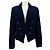 L'Agence Wayne Cropped Jacke aus dunkelblauem Samt, offene Front Marineblau