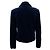 L'Agence Wayne Cropped Jacke aus dunkelblauem Samt, offene Front Marineblau - Ansicht 3