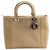 Borsa Christian Dior Lady Dior in pelle x canvas beige