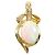 Autre Marque Pendente in oro giallo 14K con opale e diamante D'oro