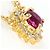 Autre Marque Collana in oro giallo 18K con rubino e diamante D'oro - vista 2