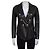 Balmain Black Leather Double-Breasted Jacket Sz.40 Pre-owned