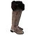 Céline Braune hohe Wildlederstiefel mit Pelzfutter