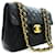 Bolsa de Ombro CHANEL Classic Large 13" Flap Chain em pele de cordeiro preta Preto