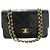 CHANEL Classic Double Flap 10" Borsa a tracolla con catena in pelle d'agnello nera Nero - vista 2