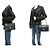 CHANEL Classic Double Flap 10" Borsa a tracolla con catena in pelle d'agnello nera Nero - vista 12