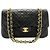 CHANEL Classic Double Flap 10" Borsa a tracolla con catena in pelle d'agnello nera Nero - vista 2