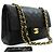 Bolsa de Ombro CHANEL Classic Double Flap 10" em pele de cordeiro preta Preto