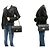Bolsa de Ombro CHANEL Classic Double Flap 10" em pele de cordeiro preta Preto - vista 12
