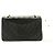 Bolsa de Ombro CHANEL Classic Double Flap 10" em pele de cordeiro preta Preto - vista 3