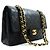 Borsa a tracolla con catena CHANEL Classic Double Flap 10" in pelle di agnello nera Nero