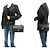 Borsa a tracolla con catena CHANEL Classic Double Flap 10" in pelle di agnello nera Nero - vista 12