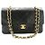 Borsa a tracolla con catena CHANEL Classic Double Flap 10" in pelle di agnello nera Nero - vista 2