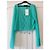 Zara Feinstrick-Cardigan mit asymmetrischem Verschluss - Größe L Grün - Ansicht 3