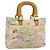 FENDI Hand Bag Canvas Beige Gold