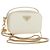 PRADA Chain Shoulder Mini Bag Safiano leather White Gold