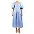 Maje Vestido azul de mangas abullonadas - size UK 14