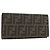 FENDI Zucca Canvas Long Wallet Black Brown
