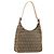 FENDI Zucchino Canvas Shoulder Bag Beige