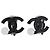 CHANEL COCO Mark Earring Metal Black CC - vista 2