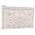PRADA Clutch Bag Leather White Silver