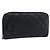 CHANEL Matelasse Cambon Line Long Wallet Leather Black Silver CC