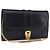 GUCCI Chain Shoulder Bag Leather Navy Gold