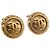 CHANEL COCO Mark Earring Metal Gold Tone CC