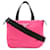 Borsa tote Prada Tessuto Soft Nero Rosa - vista 2