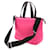 Borsa tote Prada Tessuto Soft Nero Rosa - vista 3
