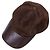 Cappello Gucci in pelle e camoscio con logo GG in rilievo Marrone scuro - vista 6