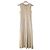 Sandro langes Strickkleid in Beige mit Perlenverzierung Creme