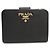 Cartera bi-fold Prada de piel Saffiano negra Negro