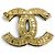 Chanel F24V Gold Coco Mark Brosche mit Kunstperlen Golden - Ansicht 3