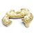 Chanel F24V Gold Coco Mark Brosche mit Kunstperlen Golden - Ansicht 4