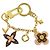 Louis Vuitton Monogram Bijou Sac Chaine Blooming Flower Keychain Charm Marrone Rosa D'oro