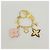 Louis Vuitton Monogram Bijou Sac Chaine Blooming Flower Keychain Charm Marrone Rosa D'oro - vista 2