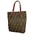 Fendi Zucca Nylon Canvas Tote Bag Brown Red