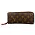 Louis Vuitton Monogram Portefeuille Clemence Long Wallet Marrone Fuschia