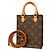 Louis Vuitton Monogram Petite Sac Plat Handtasche Braun