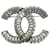 Spilla Chanel con strass da donna Argento Bianco
