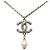 Collana con pendente Chanel Silver CC in ottone, strass e perle finte Argento - vista 2