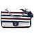 Chanel White Jumbo Stripe Jersey Felt and Rope Flap Bianco