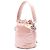 Mini borsa secchiello Fendi Mon Tresor in raso rosa - vista 2