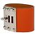 Bracciale Hermès Kelly Extreme Dog in pelle Epsom Orange e Palladium - vista 2