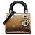 Dior Gold Mini Satin Sequin Gradient Lady Dior Dourado