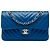 Chanel Blue Small Classic Chevron Lambskin Double Flap