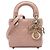 Dior Brown Micro Lambskin Cannage Lady Dior Marrone Carne