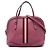 Bolsa Satchel Dome Gucci em couro de bezerro rosa Medium com faixa Web