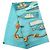 Foulard di seta Hermès Blue Bouteilles a La Mer 90 Blu chiaro